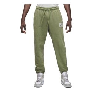 Air Jordan Flight Fleece Jogger Sweatpants Olive Green size XL